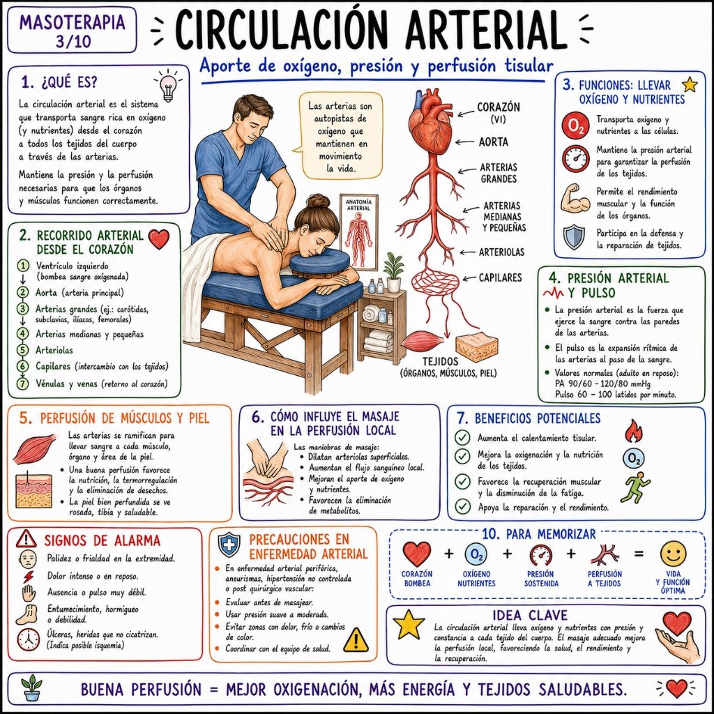 Circulación Arterial: Aporte de oxígeno, presión y perfusión tisular
